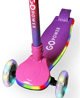 Gopowerbike GoRider 3-Wheel Scooter for Kids Light Up Foldable Toddler Kick Ages 3-8