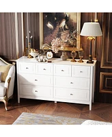 Homsee White 8-Drawer Paint Finish Dresser Chest of Drawers Cabinet