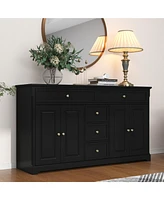 Homsee Gray Wooden Accent Storage Cabinet with Multi-Function