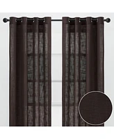 Chanasya Premium 2-Panel Soft Textured Semi Sheer Grommet Curtains for Window Living Room Bedroom Kitchen Office