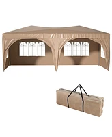 Slickblue 10 x 20 ft Heavy Duty Pop-Up Gazebo with 6 Removable Sidewalls, Carry Bag for Events