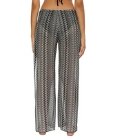 Becca Women's Granite Bay Crochet Split-Leg Cover-Up Pants