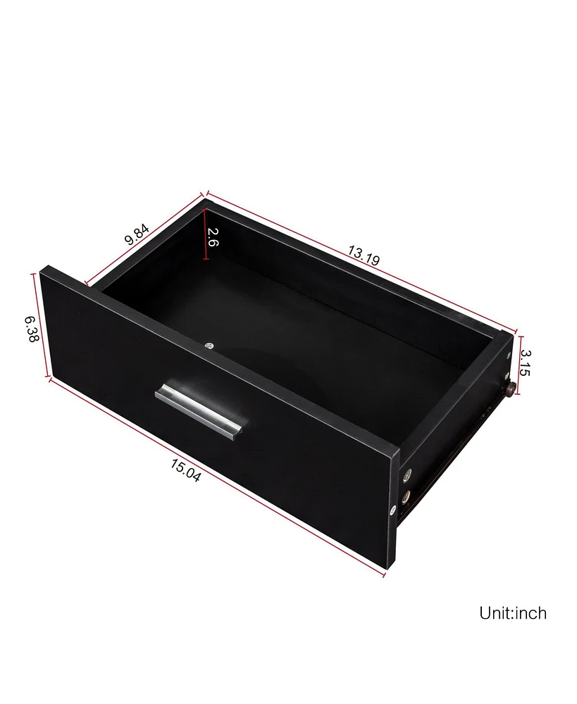 Slickblue Black Modern Simple Hair Desk with Multi-Layer Storage and Ample Space for Organizing Supplies