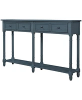 Slickblue Console Table Sofa Table Easy Assembly with Two Storage Drawers and Bottom Shelf for Living Room, Entryway