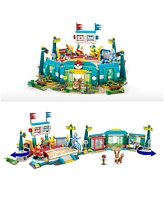 Pokemon Mega Training Stadium Building Toy Kit with 5 Action Figures, 1101 Pieces