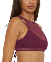 Becca Women's Muse Mesh-Overlay Multi-Way Bralette Bikini Top