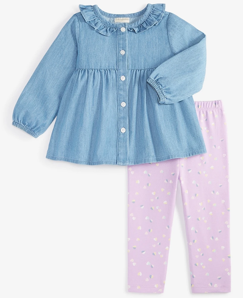 First Impressions Baby Girls Chambray Tunic & Leggings, 2 Piece Set, Created for Macy's