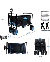 Slickblue Collapsible Heavy Duty Beach Wagon Cart for Easy Transport