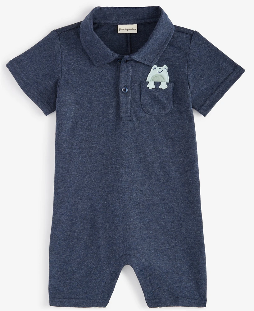 First Impressions Baby Boys Frog Pocket Collared Sunsuit, Created for Macy's