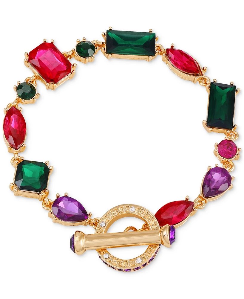Guess Mixed Cut Rhinestone Tennis-Style Flex Bracelet
