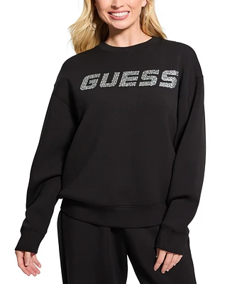 Guess Women's Cecilia Rhinestone Logo Sweatshirt