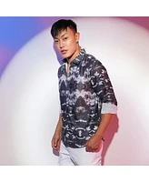 Men's Midnight Black & Ivory White Reptilia Shirt