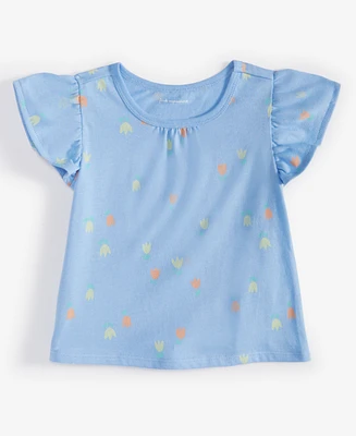 First Impressions Baby Girls Short-Sleeve Tulip Twirl Printed T-Shirt, Created for Macy's