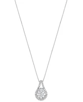 Diamond Halo Cluster 18" Pendant Necklace (1/2 ct. t.w.) in 14k White Gold