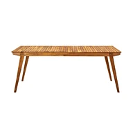 vidaXL Patio Table 79.3"x39.4"x29.5" Solid Acacia Wood