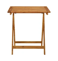 vidaXL Folding Patio Table 27.6"x27.6"x29.5" Solid Acacia Wood