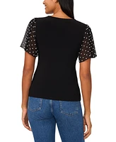 CeCe Women's Flutter V-Neck Top