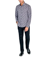 Society of Threads Men's Regular-Fit Non-Iron Performance Stretch Paisley Print Button-Down Shirt