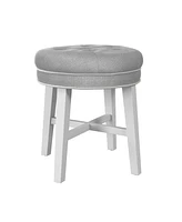 Hillsdale 18" Wood Sophia Tufted Backless Vanity Stool