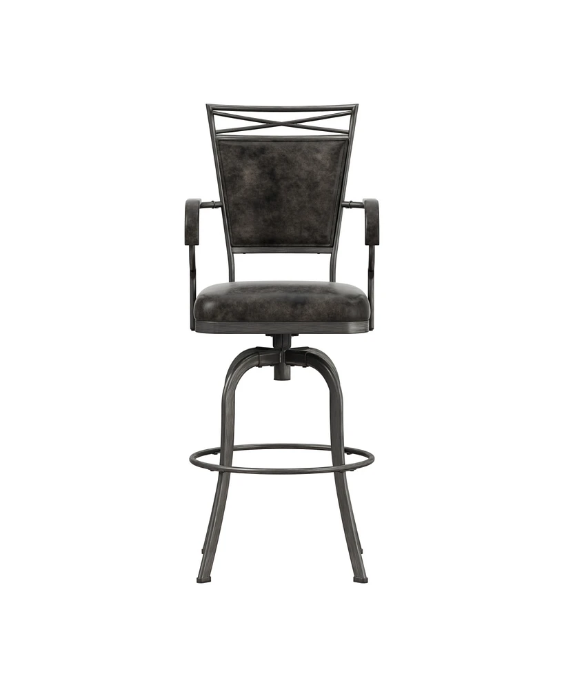 Hillsdale 48.5" Metal Bridgetown Bar Height Swivel Stool