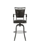 Hillsdale 48.5" Metal Bridgetown Bar Height Swivel Stool