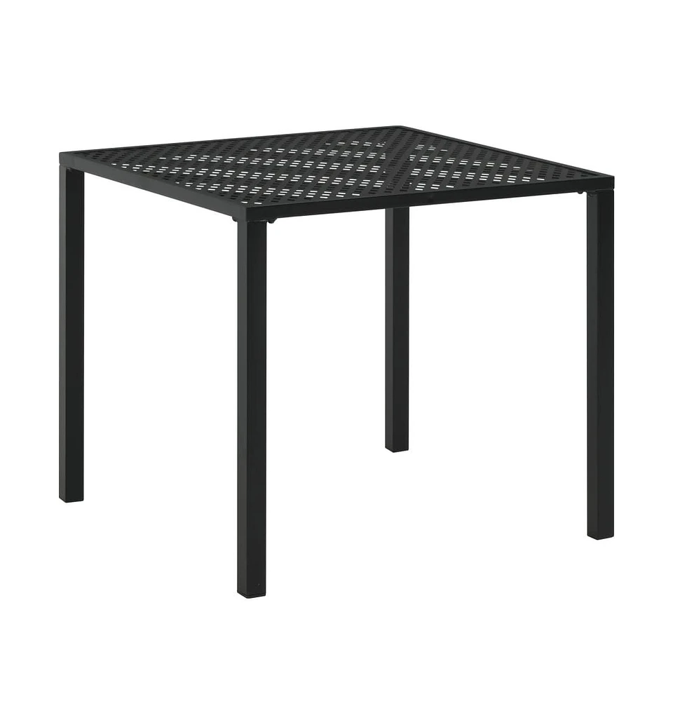 vidaXL Patio Table Black 31.5"x31.5"x28.3" Steel