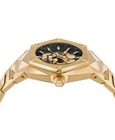 Philipp Plein Women's Skull Spikes Gold Ion Plated Stainless Steel Bracelet Watch 40mm