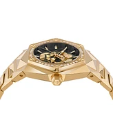 Philipp Plein Men's The Skull Spikes Gold Ion Plated Stainless Steel Bracelet Watch 45mm