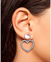 Hello Kitty Sanrio Heart Dangle Drop Earrings