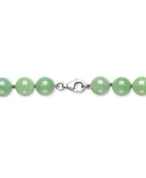 Dyed Green Jade Knotted Bead All-Around 18" Collar Necklace