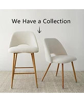 Maison Boucle 26 Inch Boucle Counter Stool Set Of 2 with Metal Legs-Maison Boucle