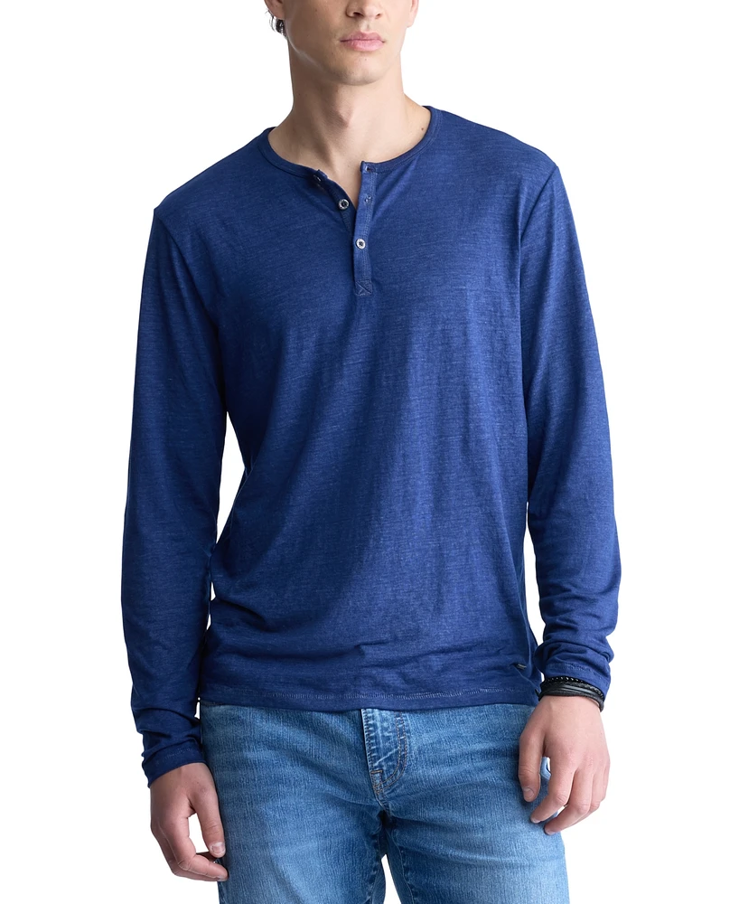 Men's Kaduk Long-Sleeve Burnout Henley Top
