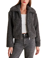 Steve Madden Women's Pippin Curly-Fleece Zippered Jacket