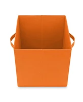 Casafield Set of 6 Fabric Storage Cube Bins, Orange - 11" Collapsible Foldable Cloth Baskets for Shelves and Cubby Organizers