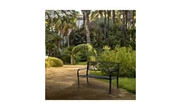Slickblue 50'' Iron & Pvc Outdoor Bench – Durable Courtyard Park Seating for Leisure and Relaxation