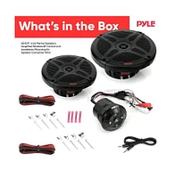 Pyle Waterproof-Rated Marine Speaker Kit, 6.5" Speakers, 600 Watt with Bluetooth