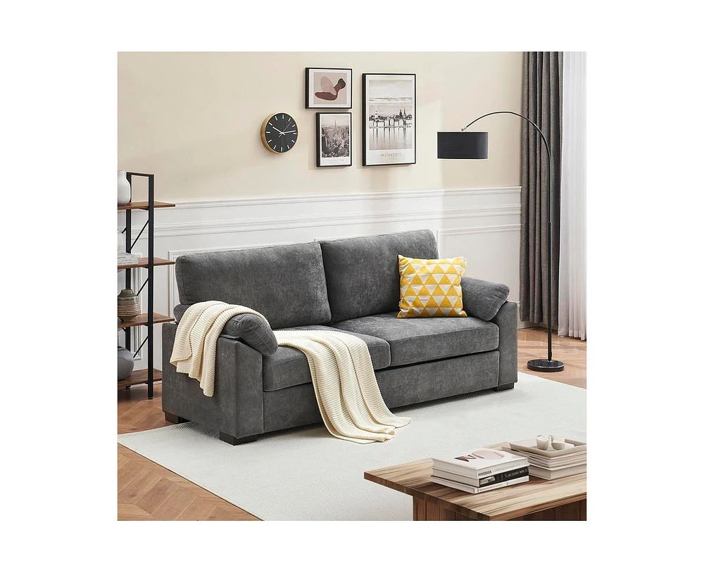 gaomon Loveseat Sofa Couch for Living Room, 80" Chenille Fabric Love Seats, Modular Sofa Couch with Removable Sofa Cover Solid Wood Frame and Space Sp