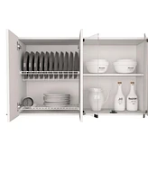 Depot E-shop Oceana 150 Wall Double Door Cabinet With Glass, Four Interior Shelves, Glass Cabinet