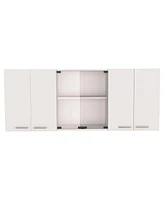 Depot E-shop Oceana 150 Wall Double Door Cabinet With Glass, Four Interior Shelves, Glass Cabinet