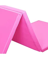 BalanceFrom Fitness GoGym 6'x2'x1.5" Folding 3 Panel Exercise Gym Mat, Pink