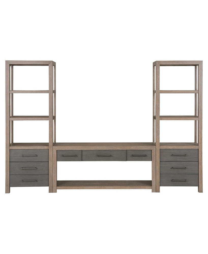 Portmore 60" Wood 3PC Tv Console Set (60" Console, 2 Piers) - Two