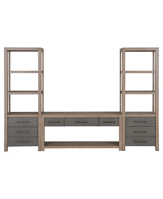 Portmore 60" Wood 3PC Tv Console Set (60" Console, 2 Piers) - Two