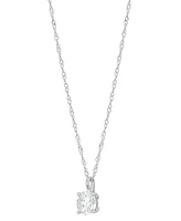 Diamond Solitaire 18" Pendant Necklace (1/2 ct. t.w.) 14k Gold