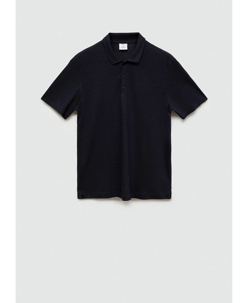 Mango Men's Linen Polo Shirt