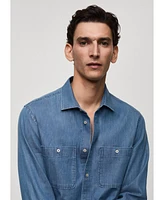 Mango Men's Chest Pocket Denim Shirt