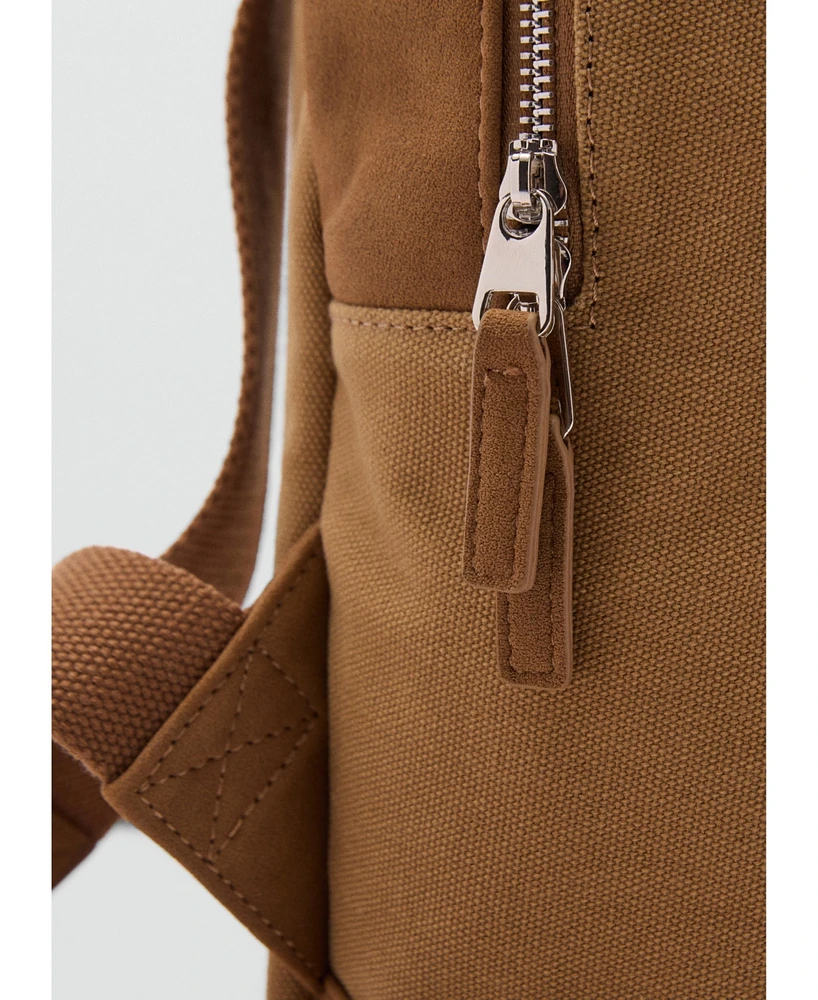 Mango Men's Canvas Mixed Backpack
