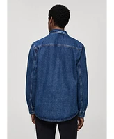 Mango Men's Pocket Detail Denim Overshirt