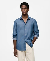 Mango Men's Cotton Chambray Shirt