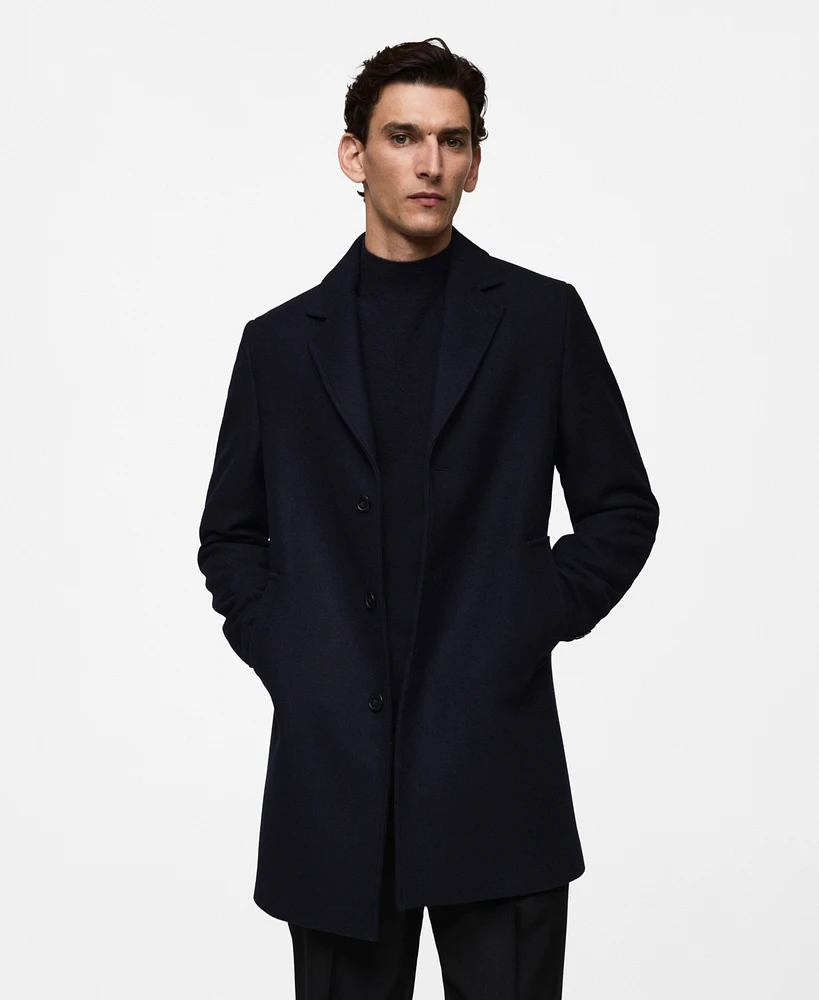 Mango Men's Lightweight Wool Coat