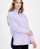 Id Ideology Women's Stand Collar Quarter-Zip Long-Sleeve Top, Created for Macy's